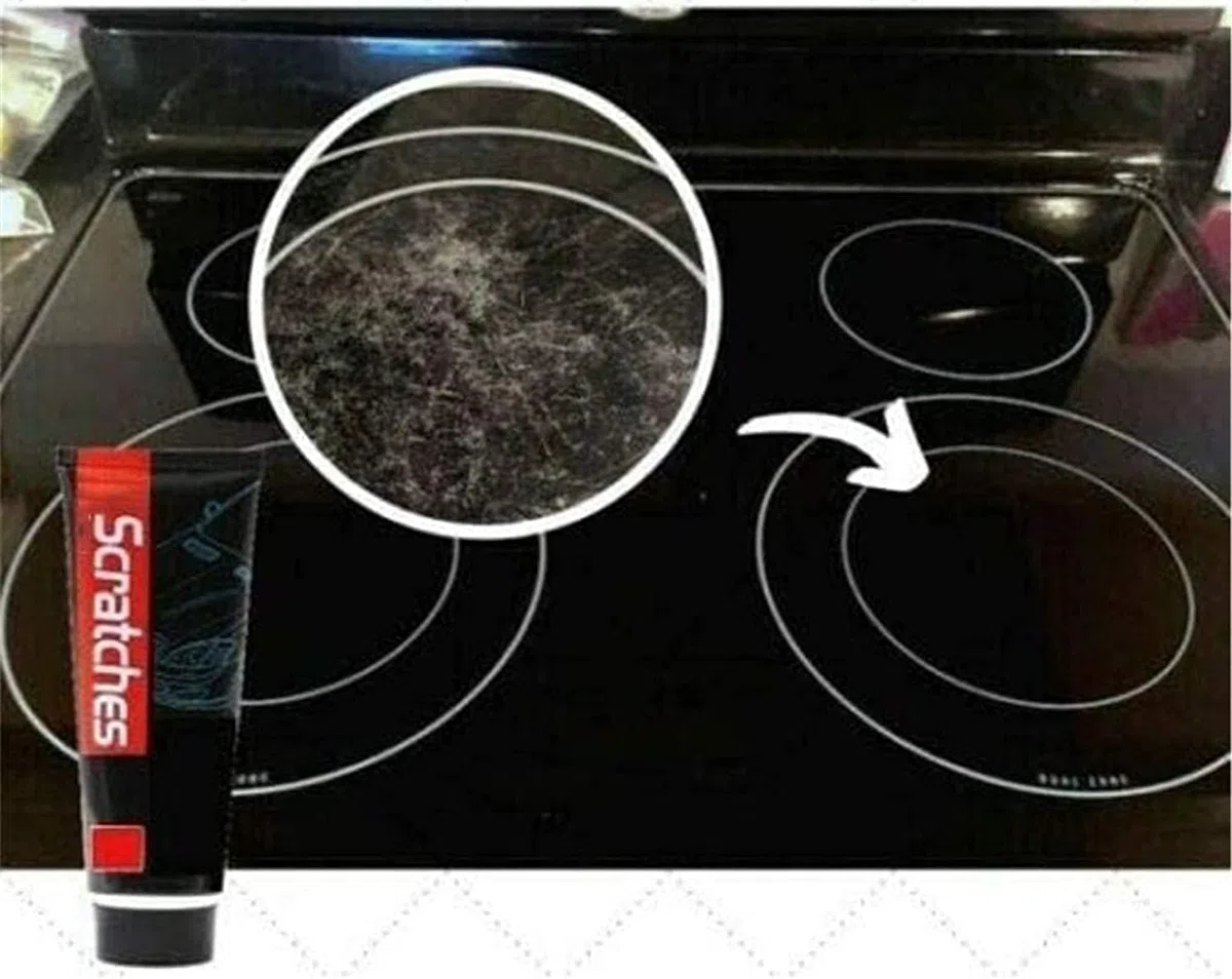 Eliminador de arañazos para la parte superior de la estufa, crema de limpieza superior de estufa, limpiador de estufa de cerámica de vidrio, reparación de arañazos de pintura de coche, limpiador