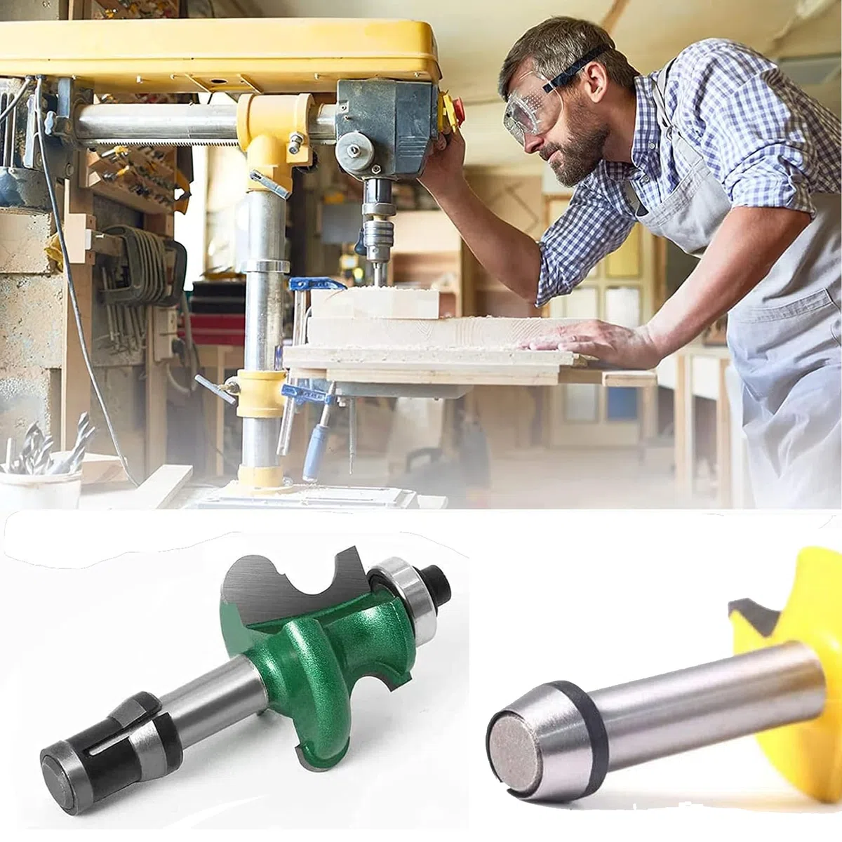 Juego de 8 alicates de sujeción para Einhell Katsu Bosch Dewalt, 6 adaptadores de abrazadera (6 mm, 6,35 mm, 8 mm) + 2 tuercas para máquina de grabado, pinzas de precisión para grabado y carpintería