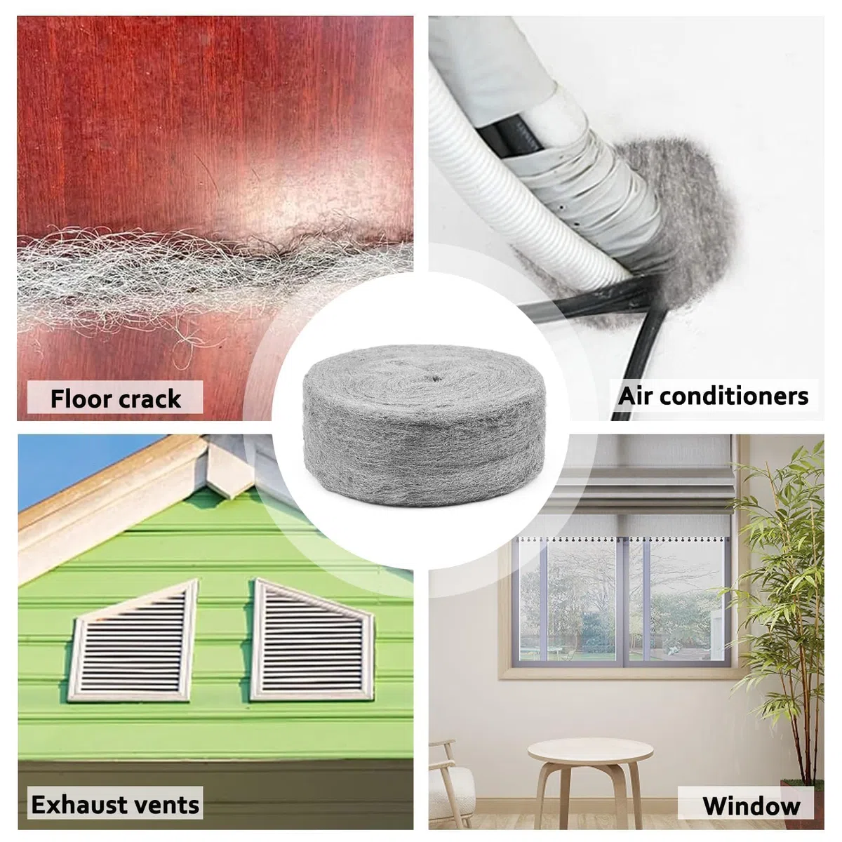 10 m de lana de acero contra ratones y ratas – fino 0000 contra roedores para agujeros, grietas en la pared, rejilla de ventilación en casa y garaje – con guantes