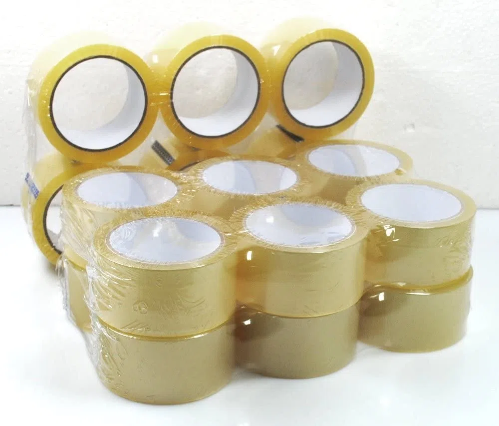 timtina - Lote de 18 rollos de cinta adhesiva para embalajes, color transparente