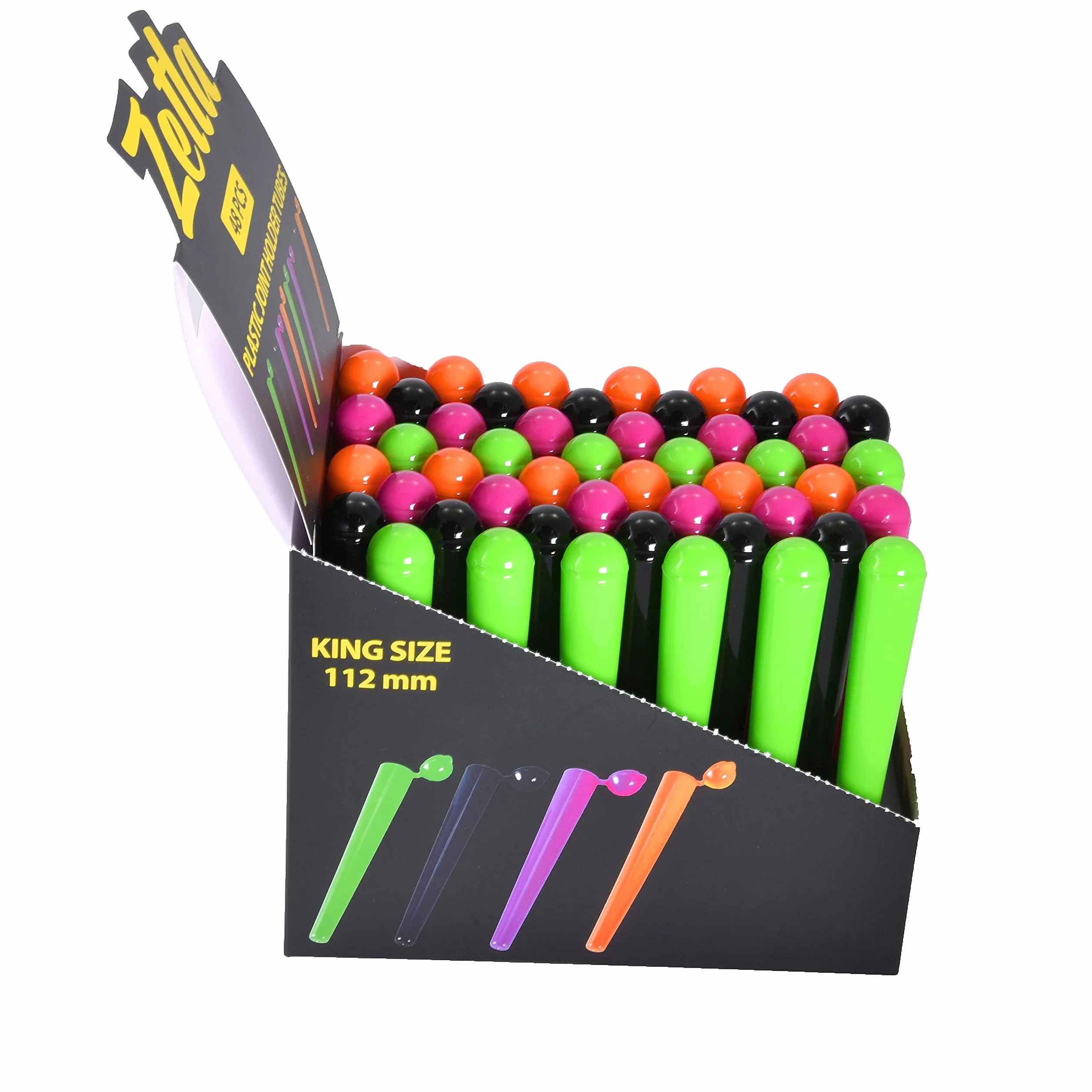 Zetla Plastic Joint Tubes - 48 - Tubo guarda porros - Tubo de prerollado conos - Soporte de juntas