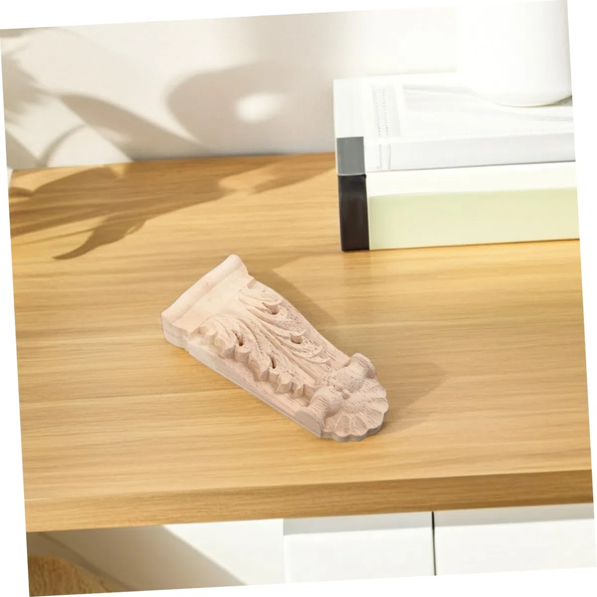 NUOBESTY 2 Piezas Ménsula De Capitel De Madera Tallada Decoración Europea Para Muebles Apliques De Madera Para Esquinas De Estantes Para Decoración Del Hogar