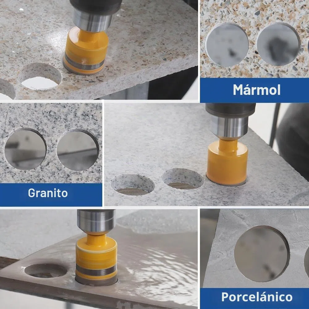 HIGHDRIL 5 brocas de núcleo de diamante, 6 mm de diámetro, sierra perforadora soldada al vacío para azulejos de cerámica, azulejos de porcelana, mármol, granito, gres, cuarzo, piedra artificial