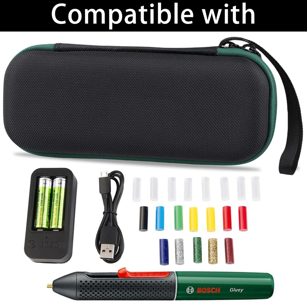 co2CREA Duro Viajar Caja Estuche Funda para Bosch Home and Garden Gluey Lápiz de Pegar(Funda Solo)