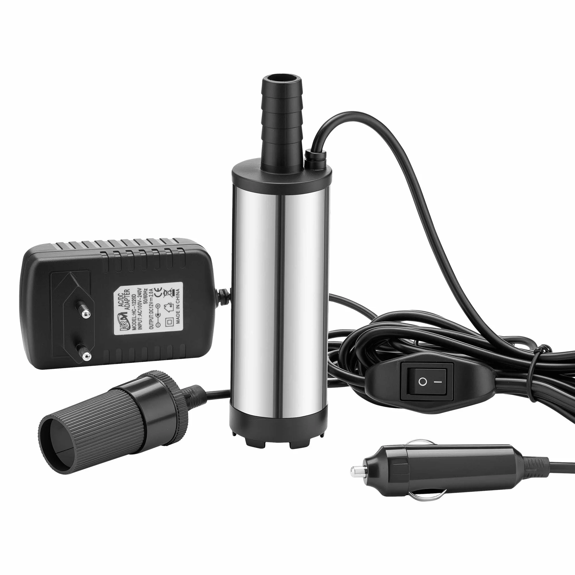 Mini bomba 12-15l/min para agua y gasoil 8500 rpm, bomba sumergible para la extracción de líquidos