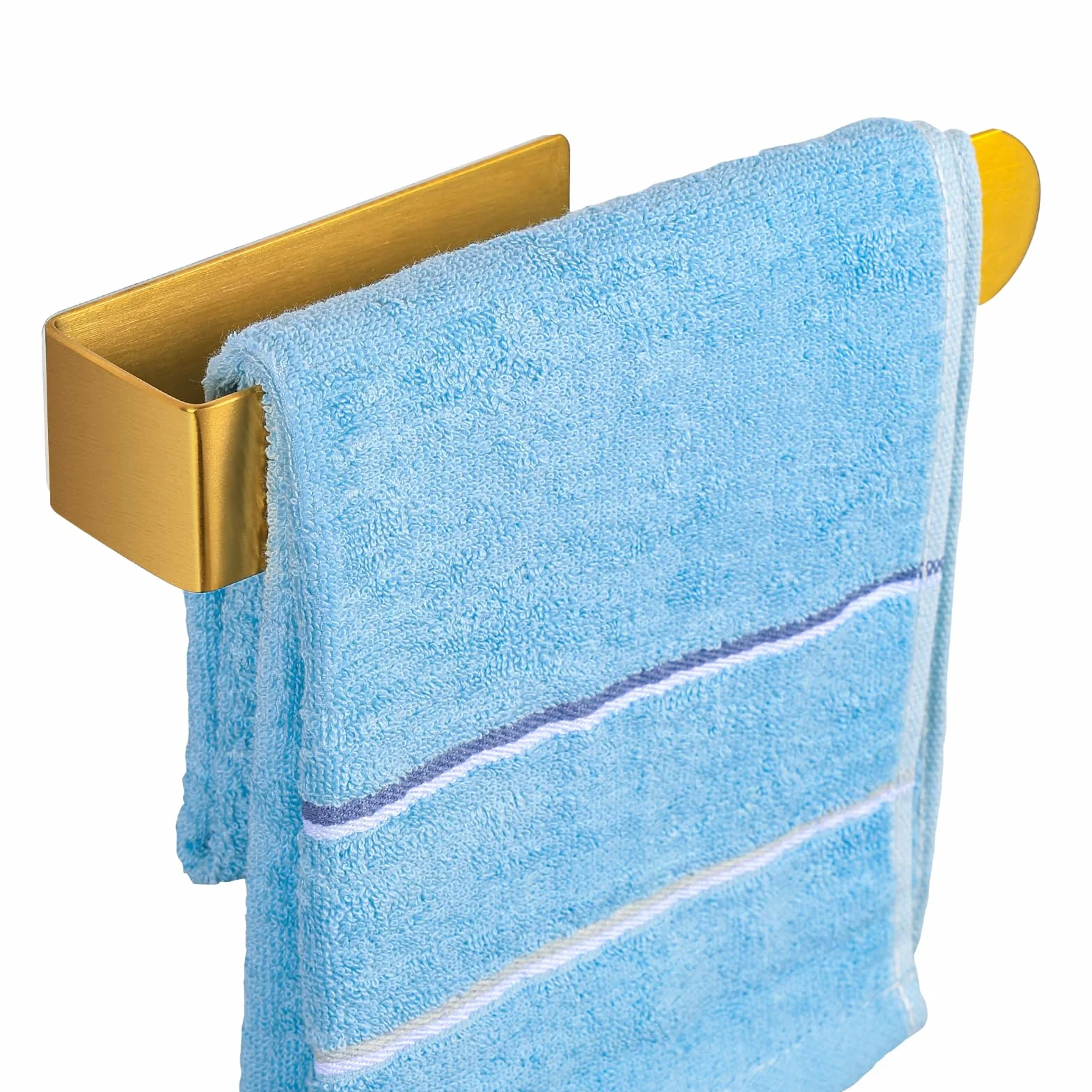YUET Toallero Adhesivo Barra Anilla Acero Inoxidable SUS304 para Baño Cocina, Dorado