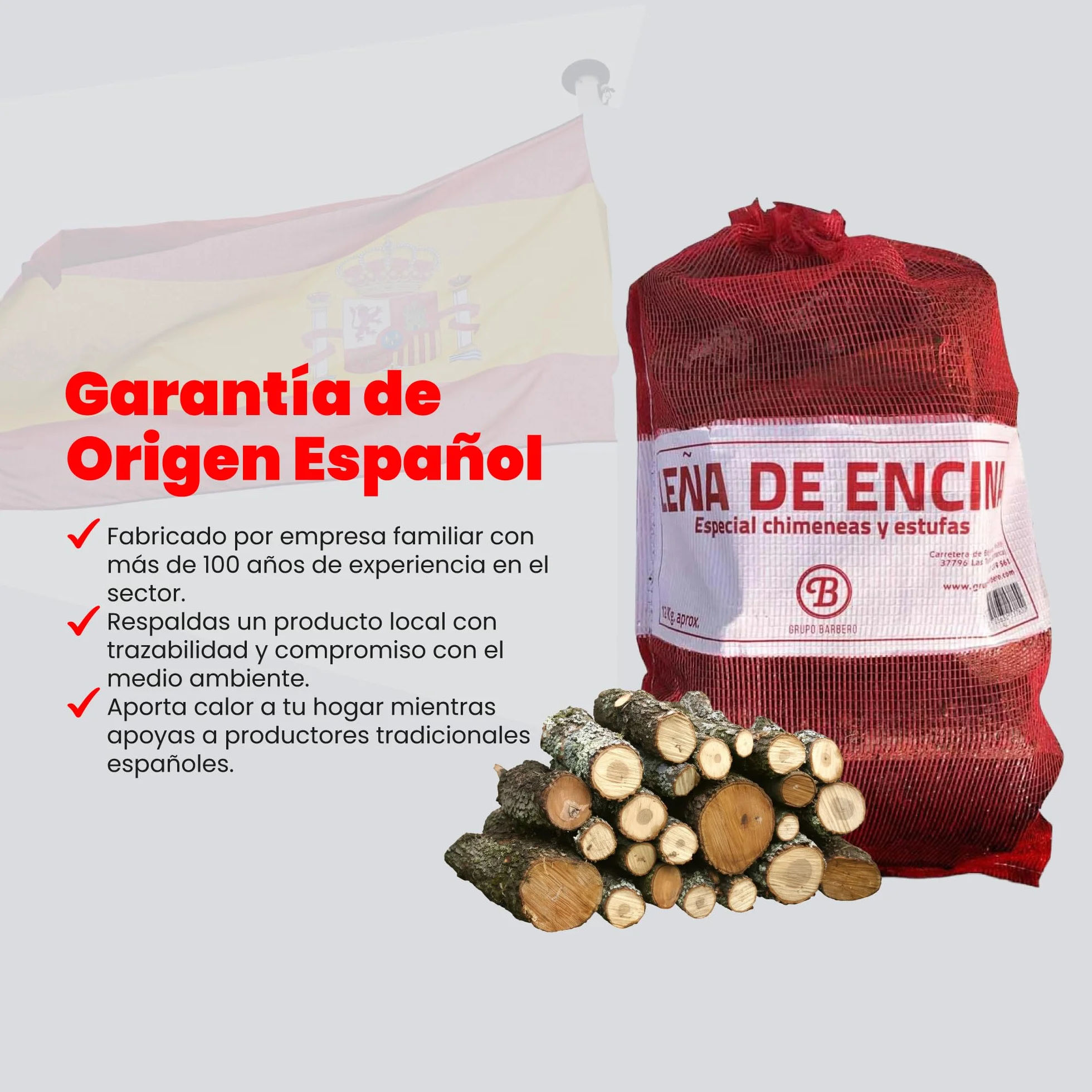Leña Encina Saco 12kg Madera Dura Secada Horno Alto Rendimiento Calor Intenso Llama Duradera Ideal Chimenea Estufa Barbacoa Interior Exterior Combustión Lenta Baja Humedad Ecológica Limpia