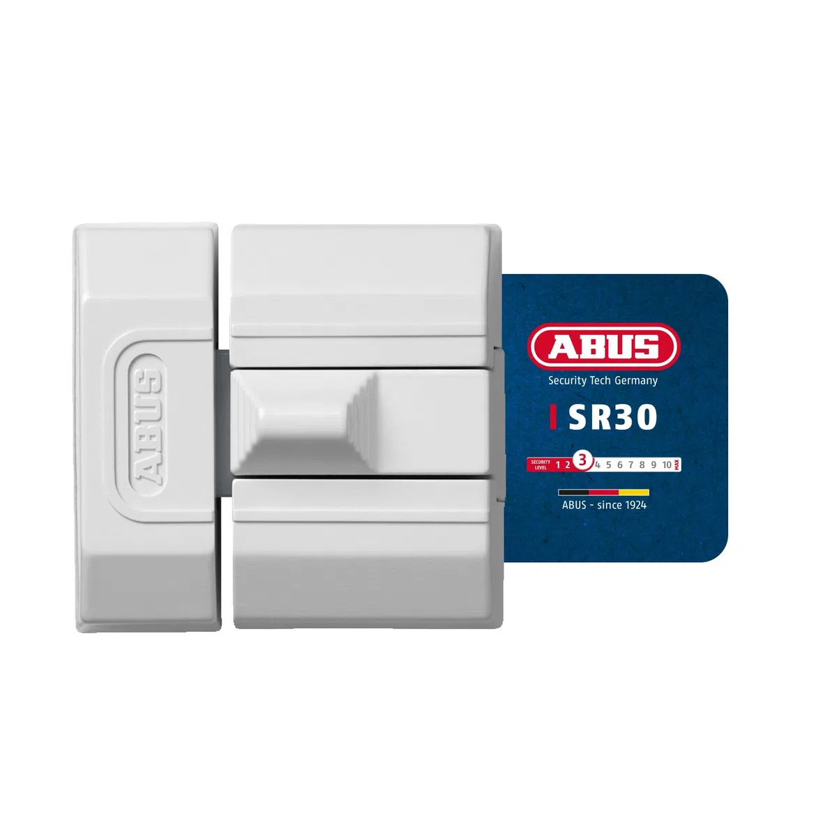 ABUS Pestillo deslizante para puerta SR30 - cierre extra sin llave para puertas y ventanas - para abrir elementos hacia la izquierda y hacia la derecha - diseño compacto para sitios reducidos - blanco