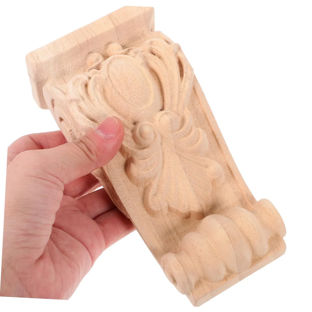 Gadpiparty Ménsula de Tallado de Madera Estilo Europeo Corbel Robusto y Fácil de Usar para Proyectos de Decoración DIY en Villas Acabado Khaki