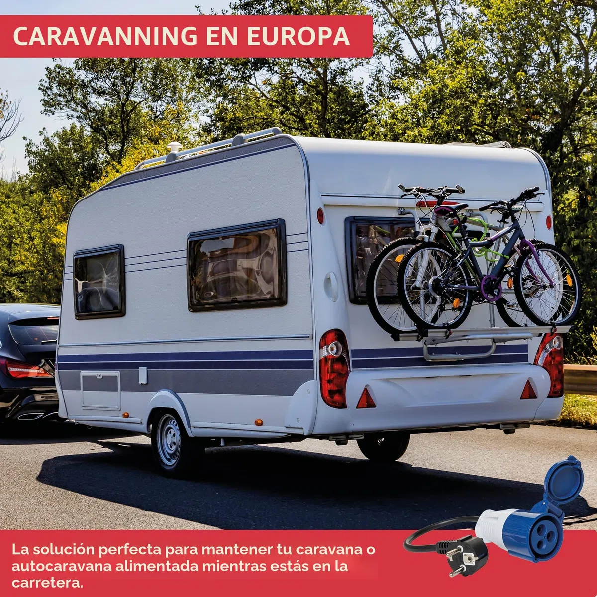 GADLANE Adaptador de enchufe caravana de 16A - adaptador europeo de camping eléctrico, impermeable IP44, toma de camping para exteriores CEE para conexión al sitio de camping, 35 cm (200-250V)