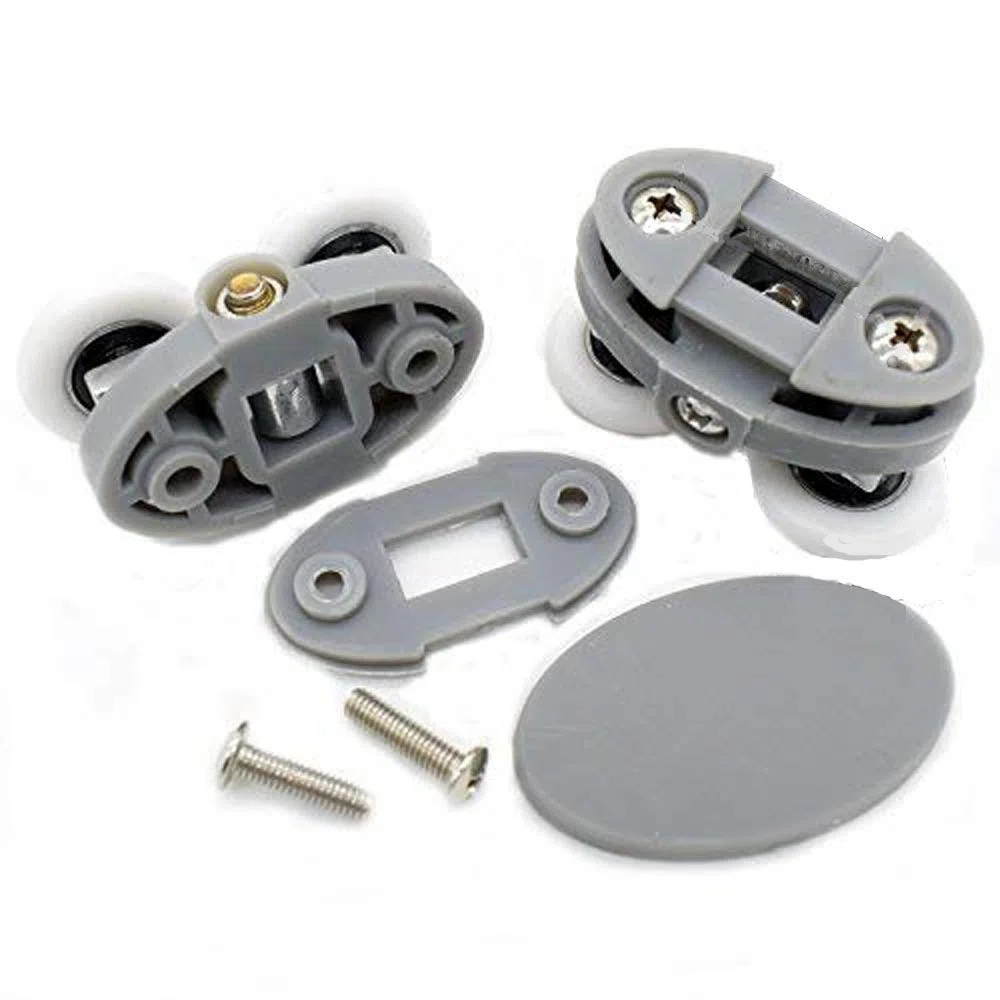 YUANQIAN Juego de 4 Rodillos, rodamientos, Ruedas Dobles para Puerta de Ducha,Distancia de 30 mm (23mm)