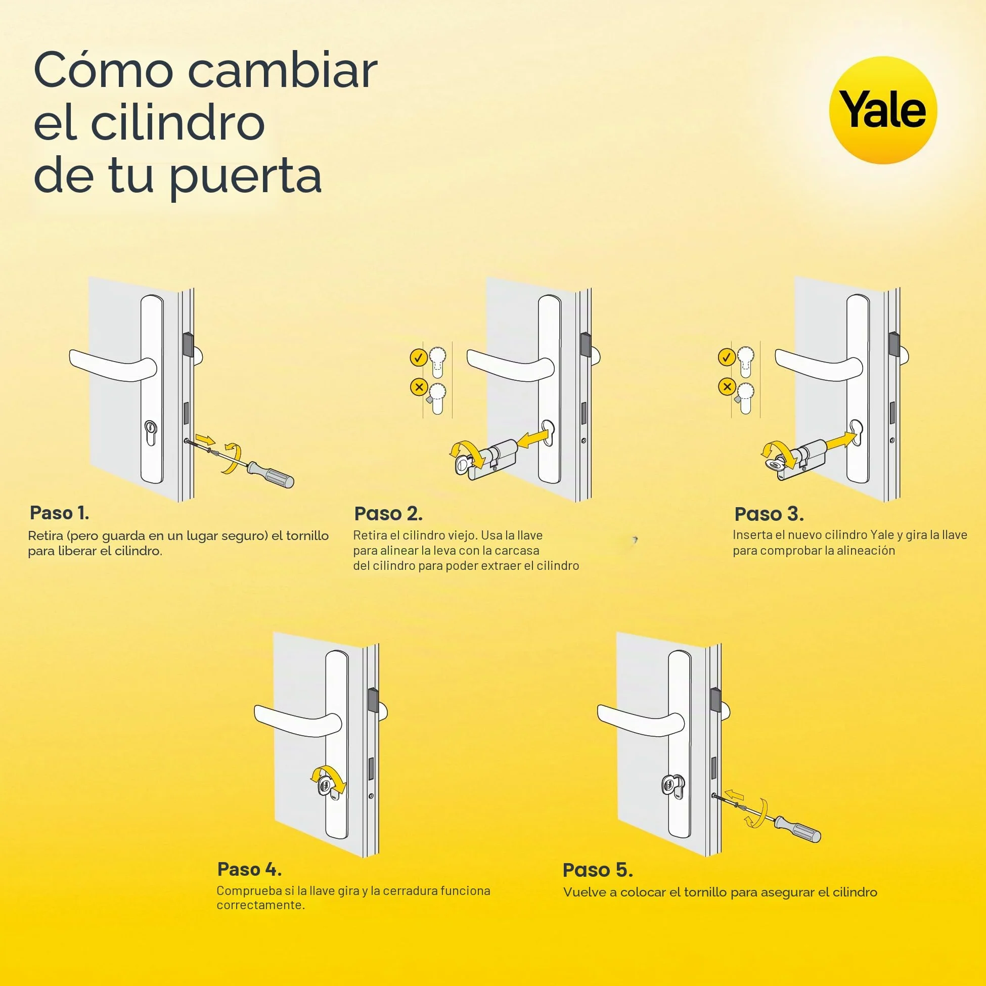 Yale YC1000+ - Cilindro de Cerradura, YC1000+ 30X30BT NI