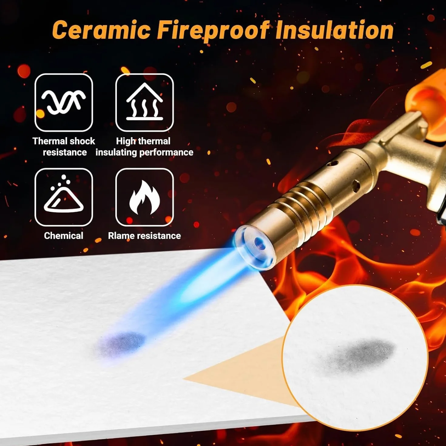 4 piezas de papel de fibra cerámica de alta temperatura: junta aislante ignífuga for hornos y calderas(T: 6mm)
