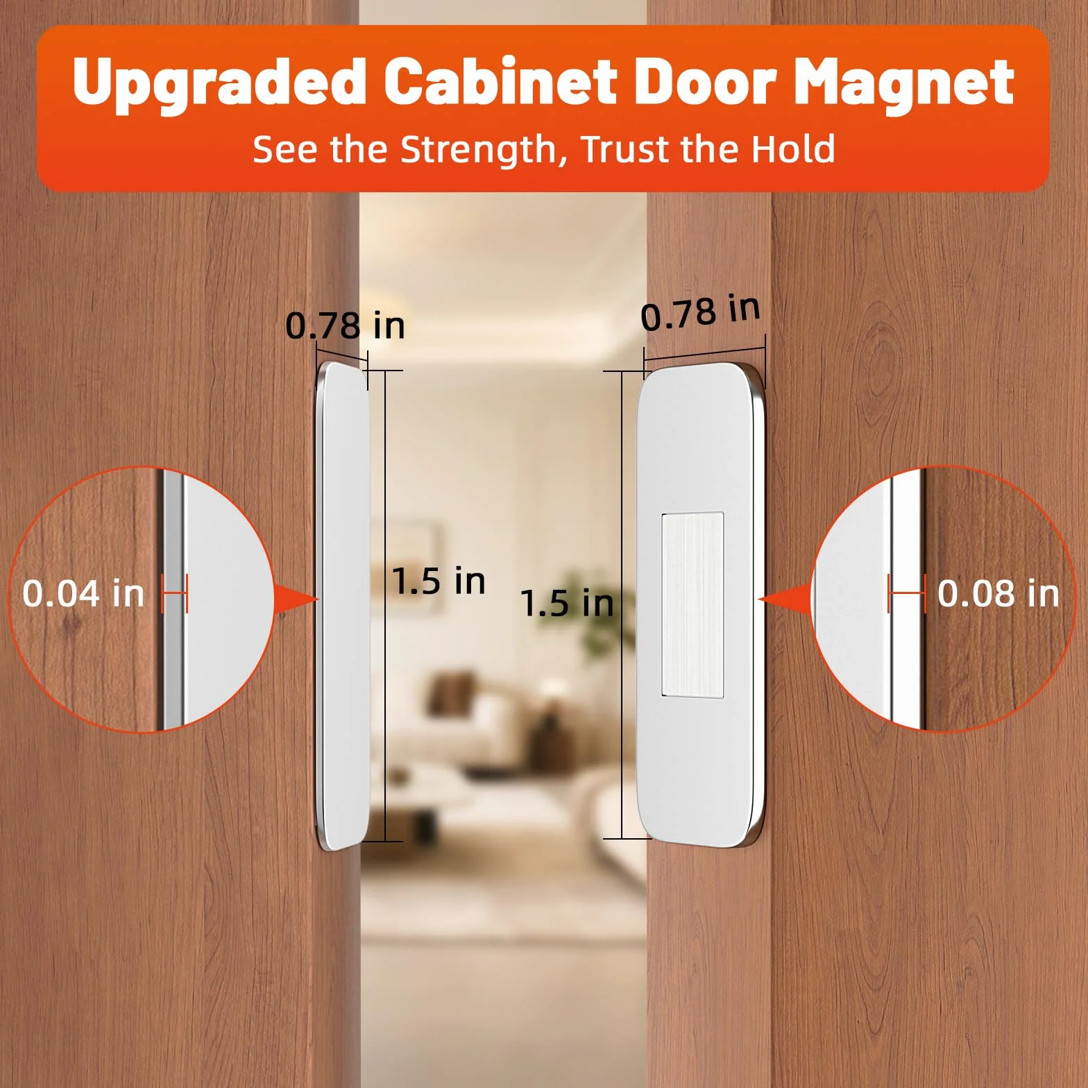 Iman Puerta Armario adhesivo Jiayi 8 Pcs Magnético Pestillo Fuerte Metal Imán Cierre Para Cocina Alacena Puerta Cerraduras Cajón Clausura Cierre Magnético para Puertas