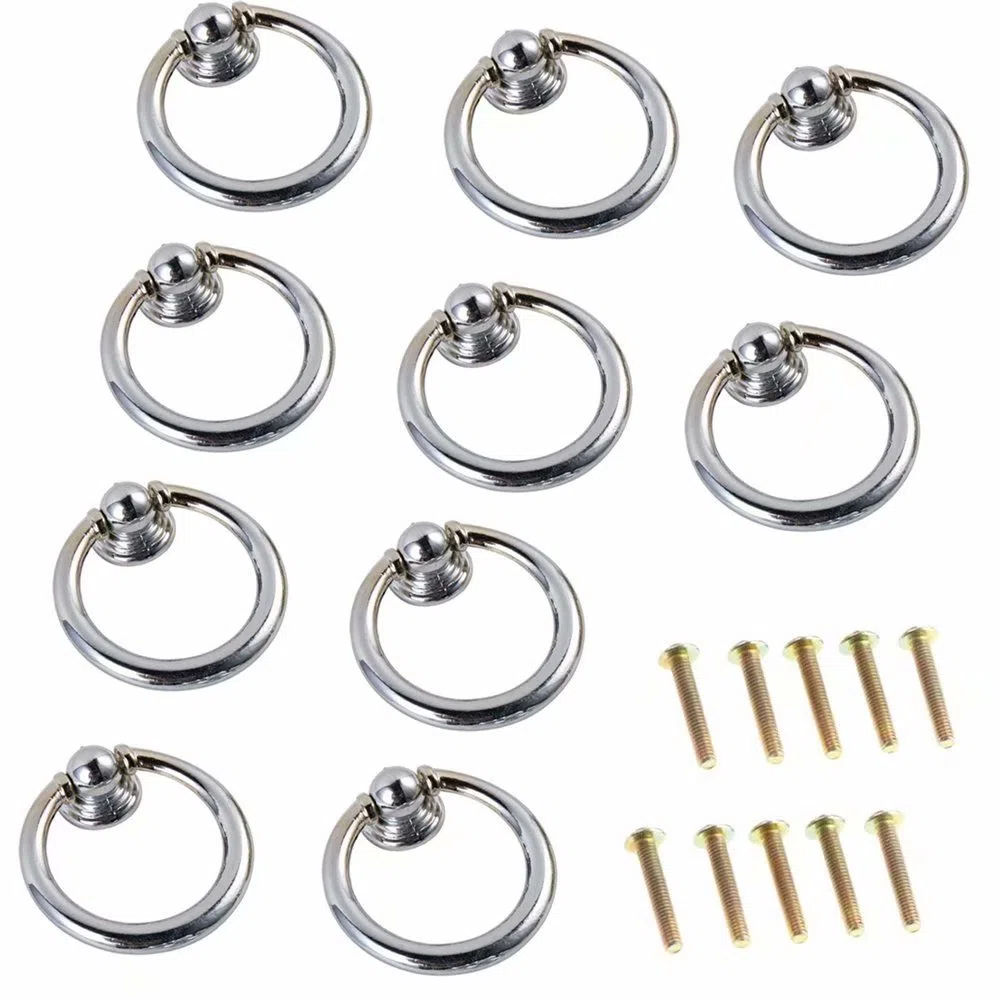 Tirador de anilla para armarios de cocina de FBShop(TM); armarios, cajón, muebles, herrajes., Plateado, 40 mm.