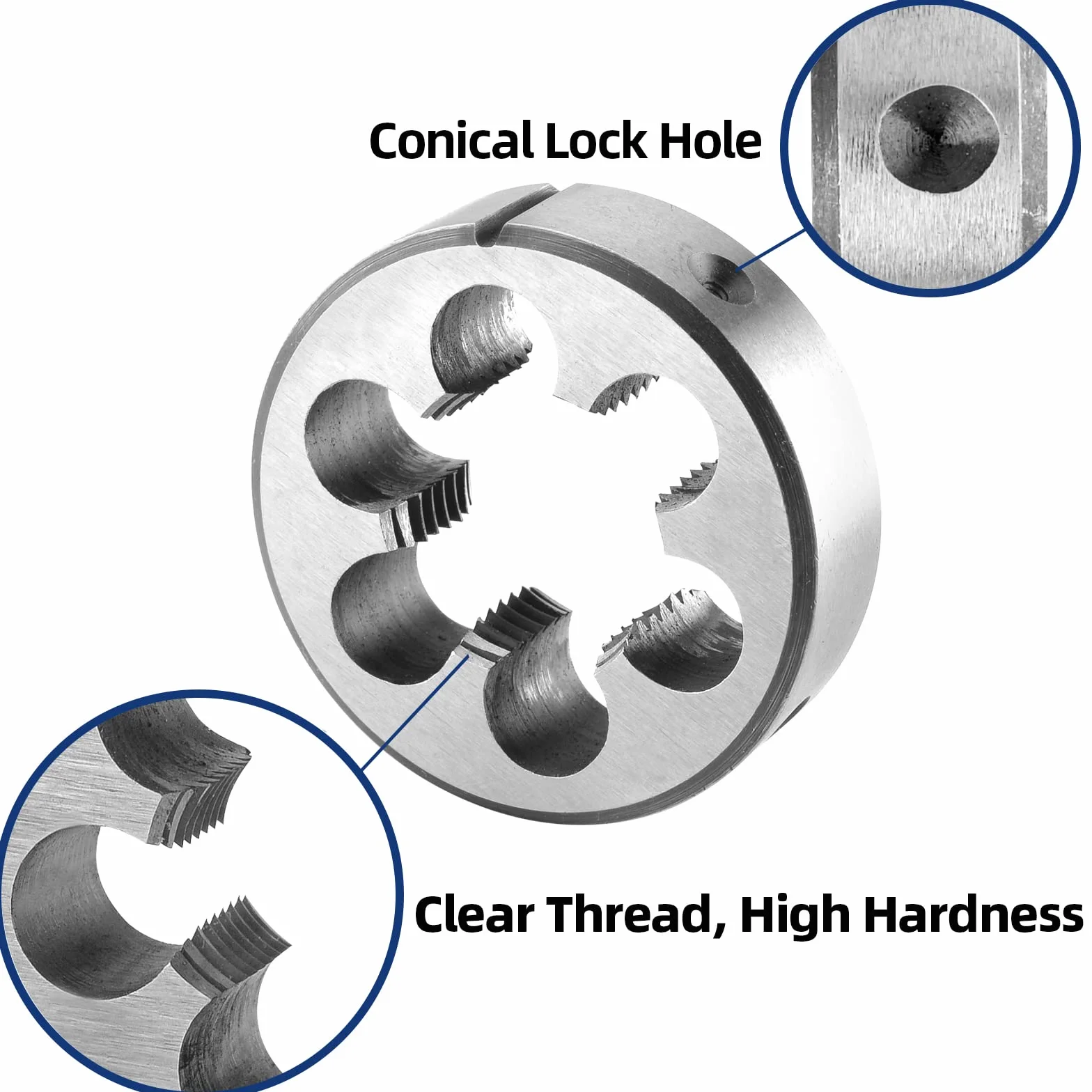 Burkit M22 X 2 Roscado redondo M22 X 2, rosca de máquina M22 x 2,0 Die mano derecha