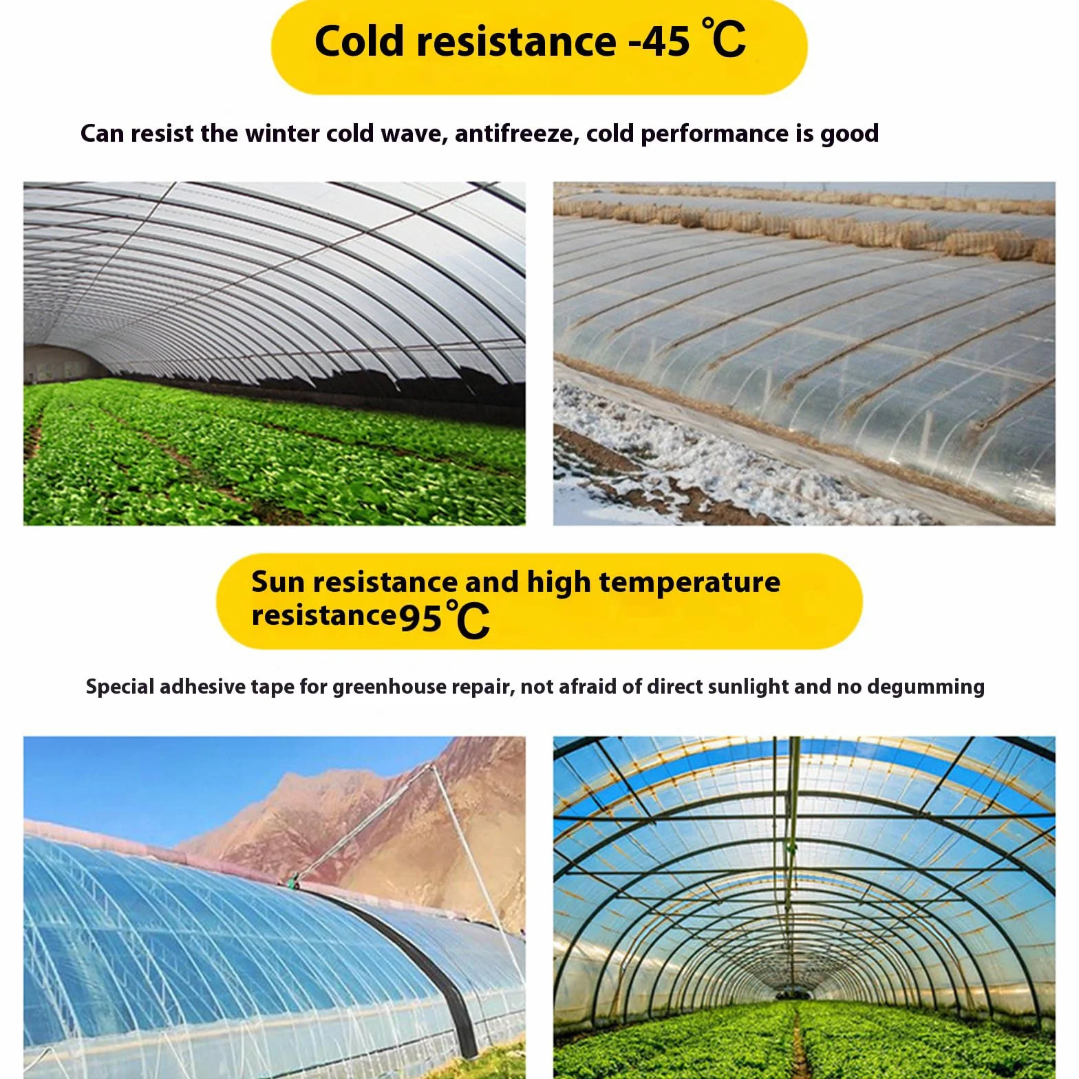 Cinta de Reparación para Invernadero, de Alta Resistencia, Duradera, Resistente al Agua, Antienvejecimiento, Transparente, se Utiliza para Reparación de Daños de Invernadero 25m x 150 mm