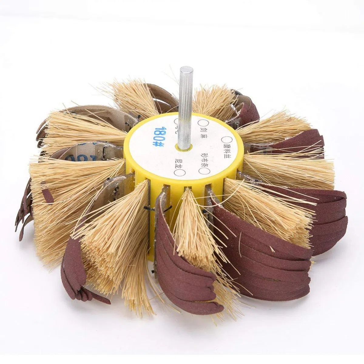 Rueda pulidora Sisal fina y rueda abrasiva Eje de 6 mm montado para accesorio de herramienta rotativa Pulidora Lijadora Lijadora eléctrica(180#)