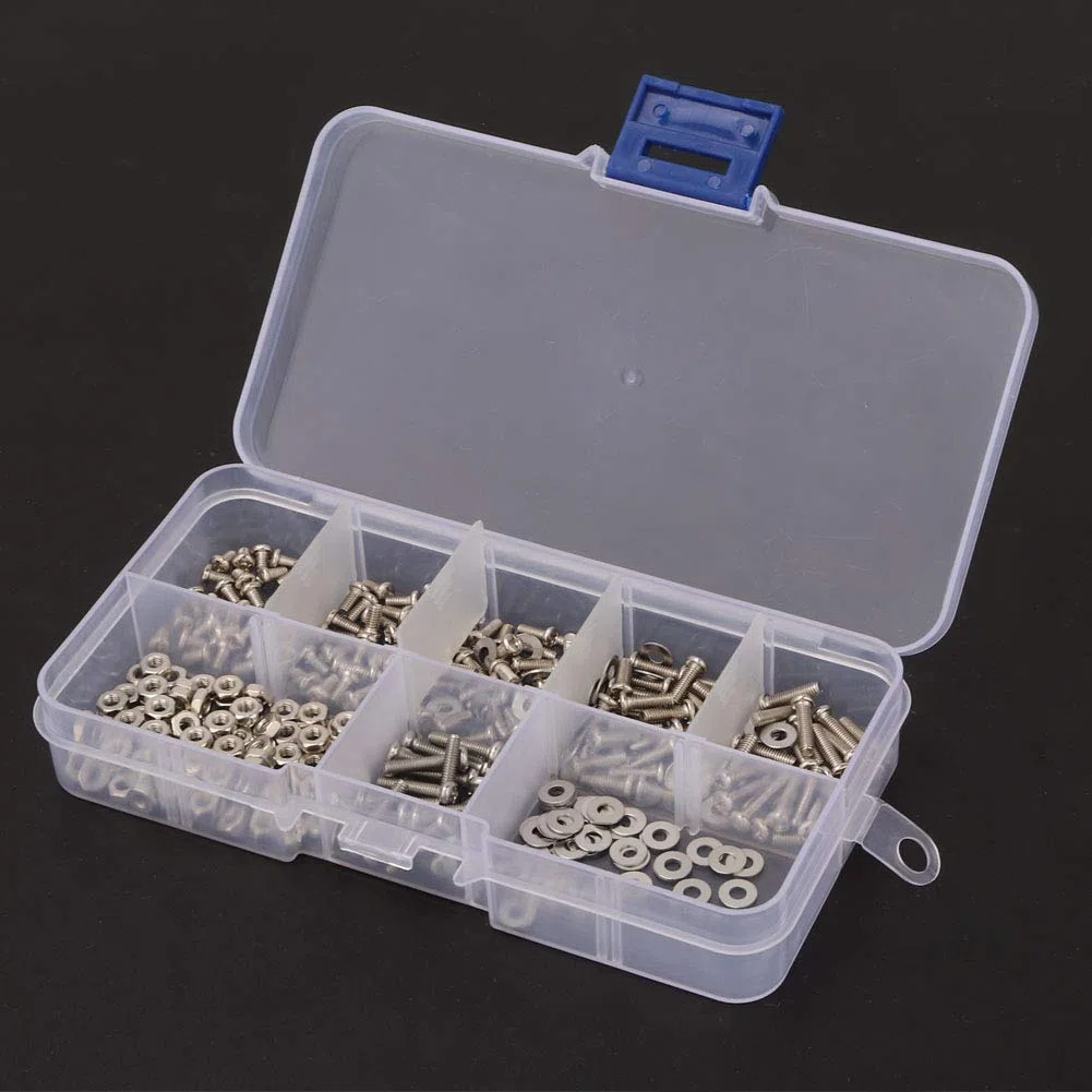 Tornillos M2.5, Kit Surtido de Tornillos M2.5 Cruz Tornillo de Acero Inoxidable Tuerca 360 Piezas Juego Surtido de Arandelas