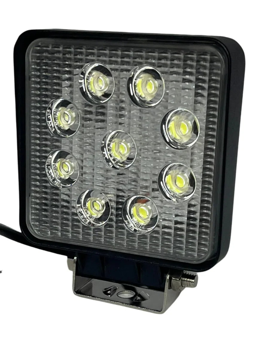 Faro de Trabajo LED Rectangular 27W, 9 LEDs 2160 lúmenes, IP68 Impermeable 10-30V | Lámpara de Trabajo para Off-Road, Tractor, Camión, 4x4, Coches | Foco Exterior 12V/24V, Luz Blanca, 30,000 horas