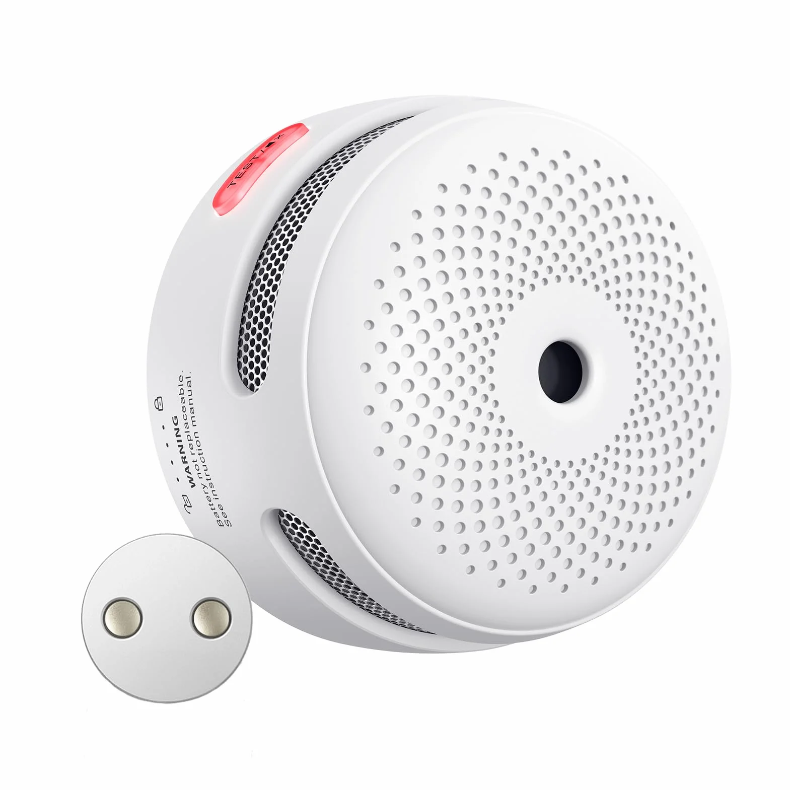 X-Sense Detector de Humo, Batería de 10 Años, Mini Detector con Soporte Magnético y Pads Adhesivos, Alarma Fotoeléctrica con Botón de Prueba/Silencio, XS01, 1 Pieza