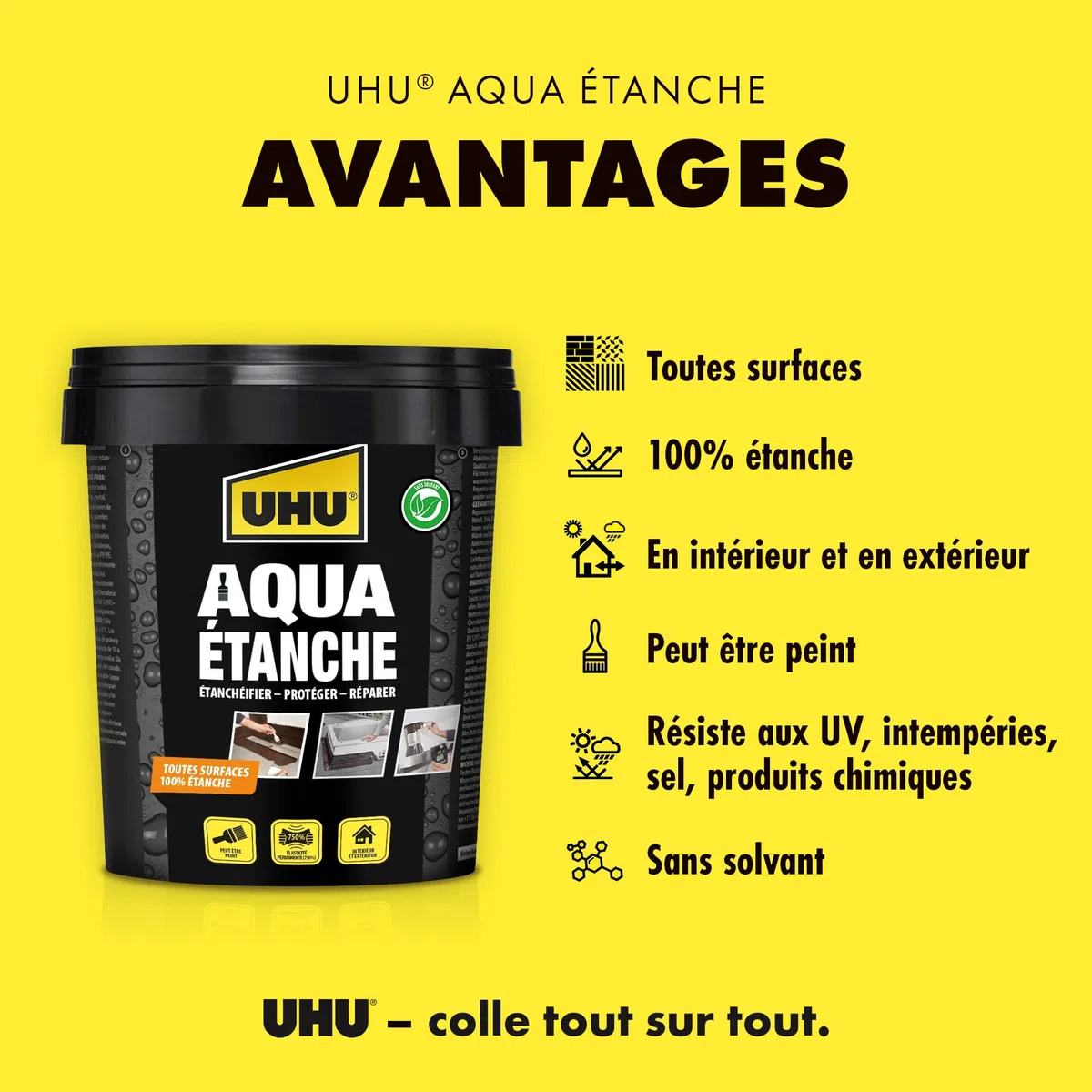 UHU Caucho Líquido - Revestimiento a base de caucho para sellar, proteger y reparar de forma estanca.Sin disolventes. 750 ml
