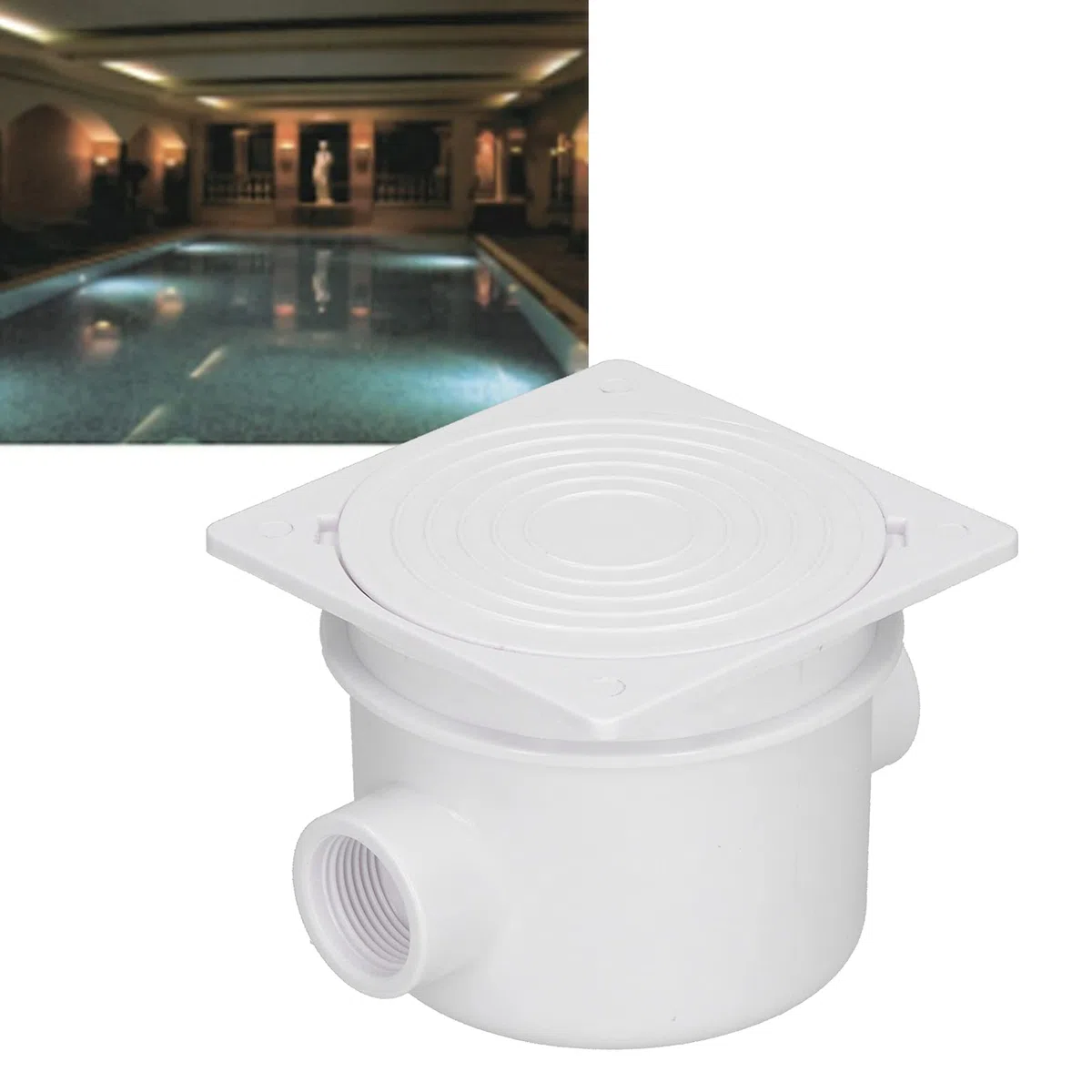 DEWIN Caja de Conexiones A Prueba de Agua, Caja de Conexiones de Luz Subacuática Blanca Caja de Conexión de Cable de Piscina A Prueba de Polvo