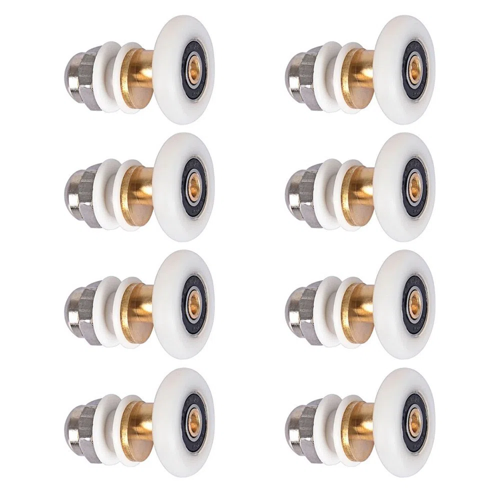 LESOLEIL Ruedas para Puerta de Ducha - Ruedas Mampara Ducha de 25mm Rodamientos Puertas Correderas Rodillo Puerta 8 Piezas