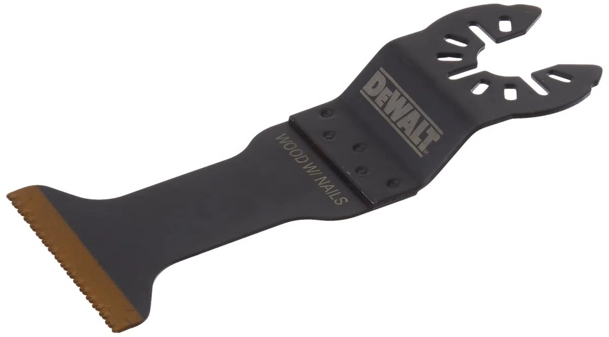 DEWALT Cuchilla oscilante para madera con clavos, ancha, recubierta de nitruro de titanio (DWA4204), color negro