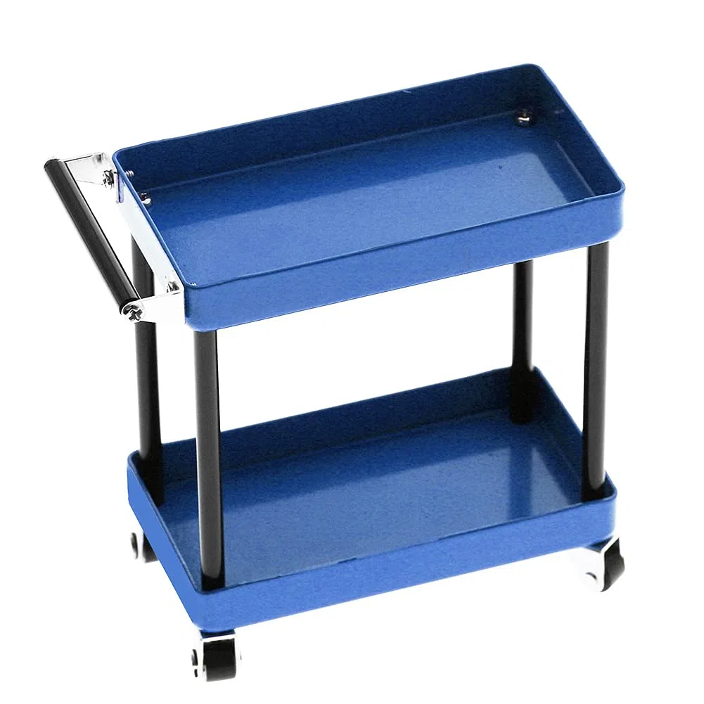 Organizadores De Herramientas, Carro De Herramientas De Metal Duradero Rendimiento Confiable Y Práctico Duradero Con Ruedas Para Taller De Garaje Para Accesorios RC(azul)