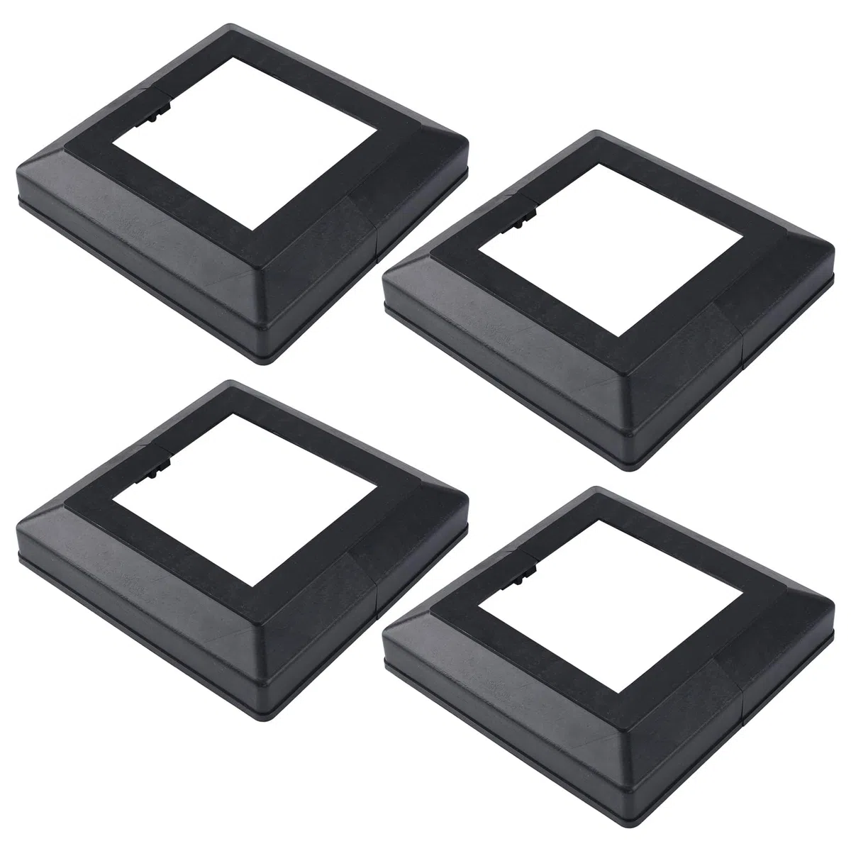 Cubierta de base de poste, 4 piezas de 8,9x8,9 cm Placas de cubierta de base de poste de plástico Decorativas Falda dividida para poste cuadrado Cubierta de base de barandilla para escalera