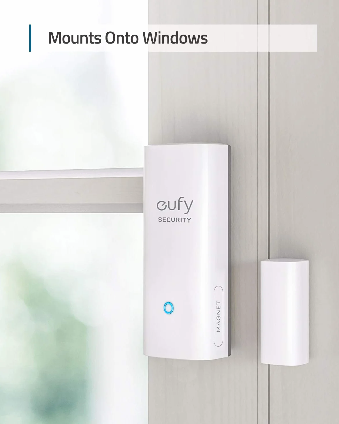 eufy Security by Anker, Sensor de Puerta, Detecta Apertura/Cierre de Puertas y Ventanas, Envía Alarma, Dispara Alarma, 2 años de batería, Requiere eufy Security HomeBase/HomeBase E