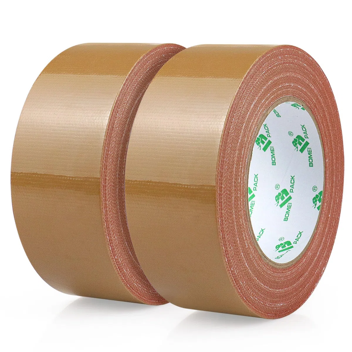 BOMEI PACK- Cinta Americana Cinta aislante de alta resistencia, 5 cm x 50 m, marrón, set de 2, uso general, reparaciones del hogar y el coche, bricolaje, actividades al aire libre