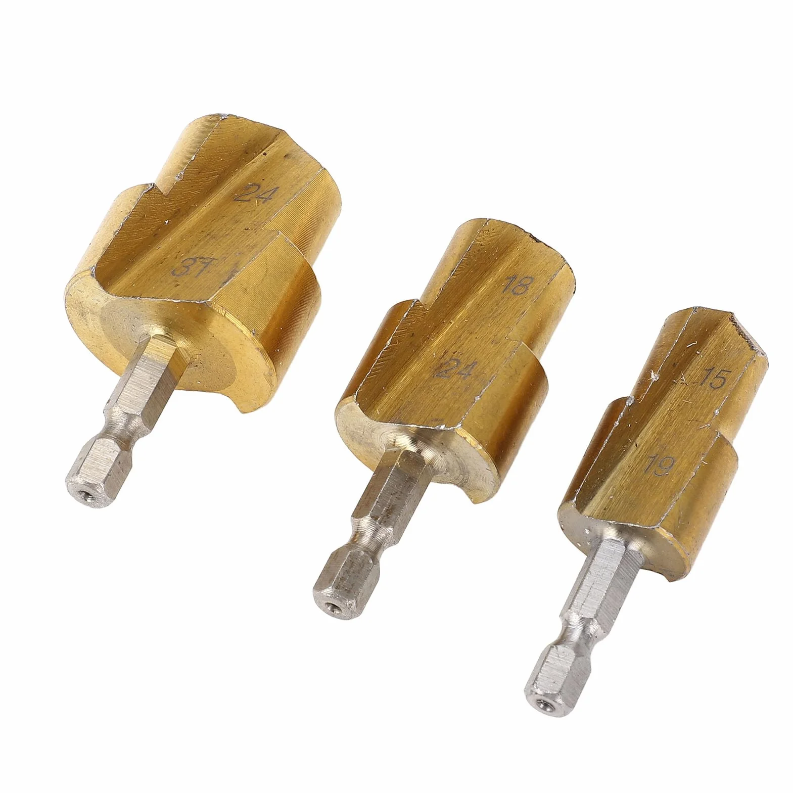 3 Brocas Escariadoras para Tubos de 19 Mm 24 Mm 31 Mm PPR PVC Acero Alto Carbono Vástago Hexagonal Compatible con Taladros