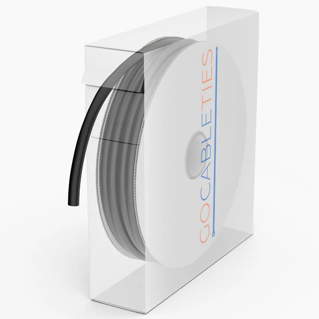 Gocableties - Tubo termorretráctil negro de - 3,2 mm x 11 m - Relación de contracción 2:1 - Tubos termorretráctiles impermeables para aislamiento de cables, marcado, agrupación de cables