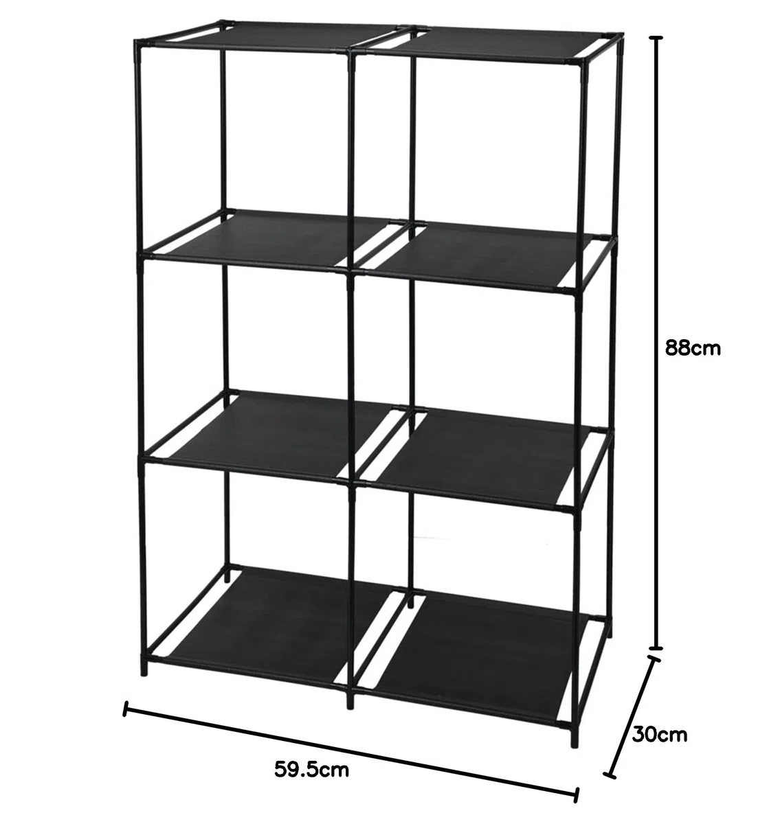 Well Home Estantería Modular de 6 Compartimentos Organizador de Tela y Hierro Tamaño: 59,5x30x88cm