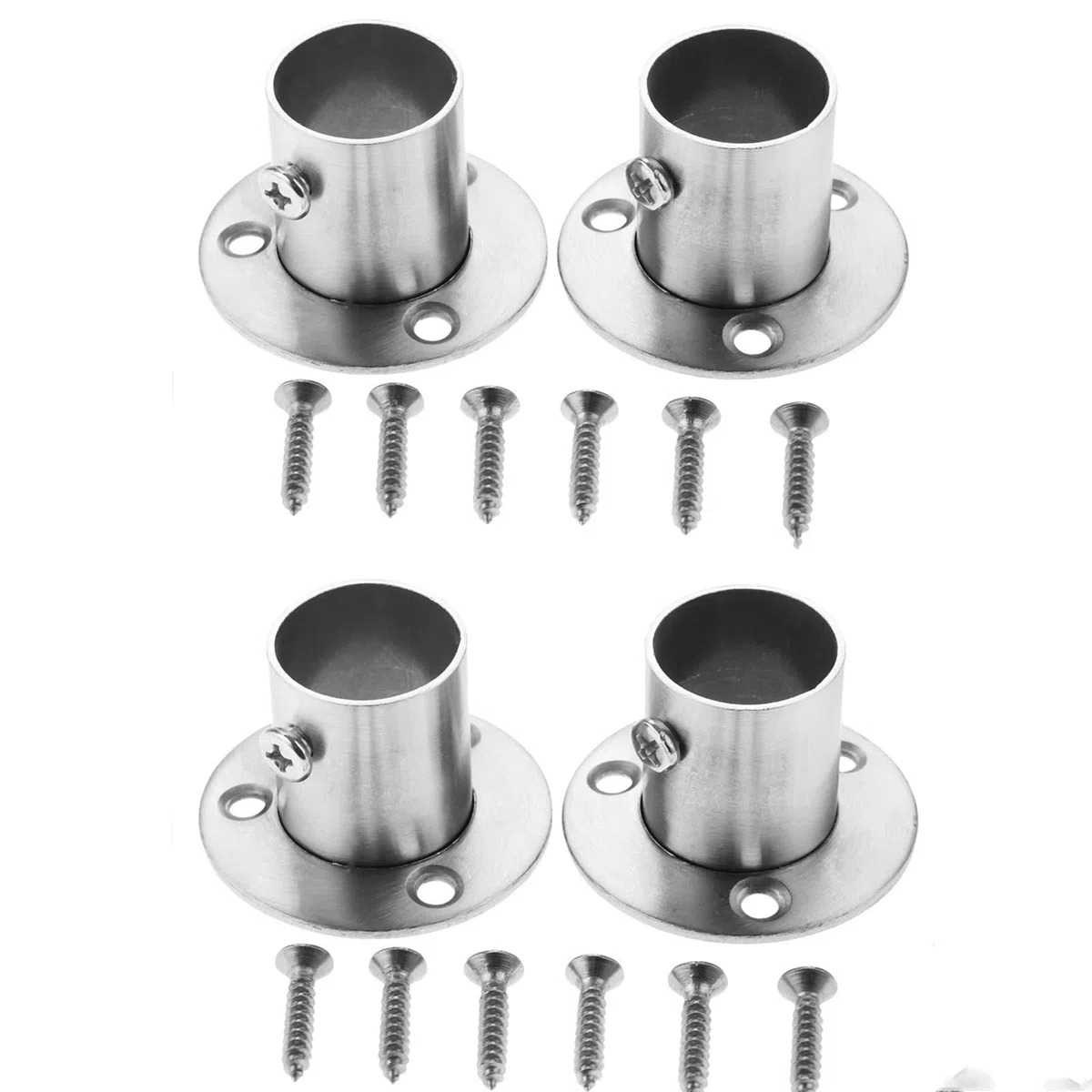 4 piezas de bridas de acero inoxidable para armario, tubería, soporte y montaje, conexión entre tubos, soporte para perchas de 22 mm
