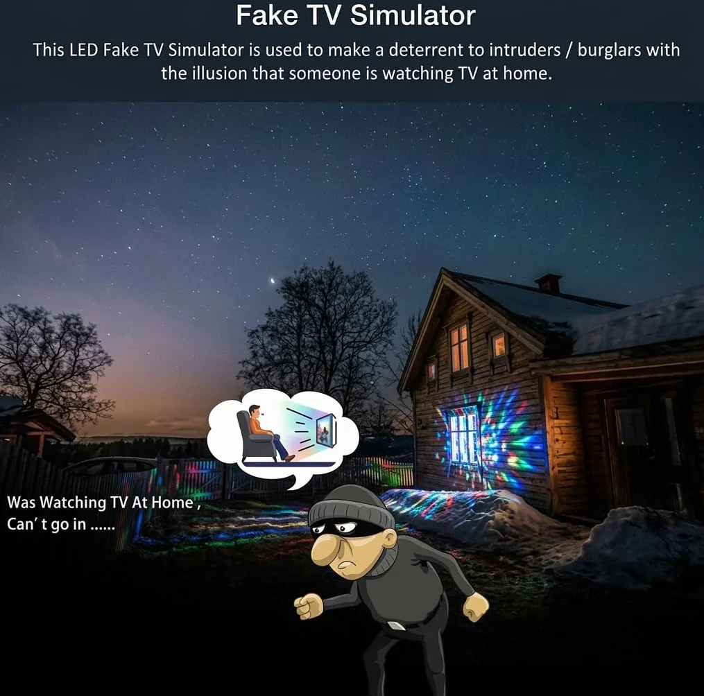 O&W Security FT-1 Simulador de TV con Luz LED Cambio de Color Brillo USB 2W Señuelo Antirrobo