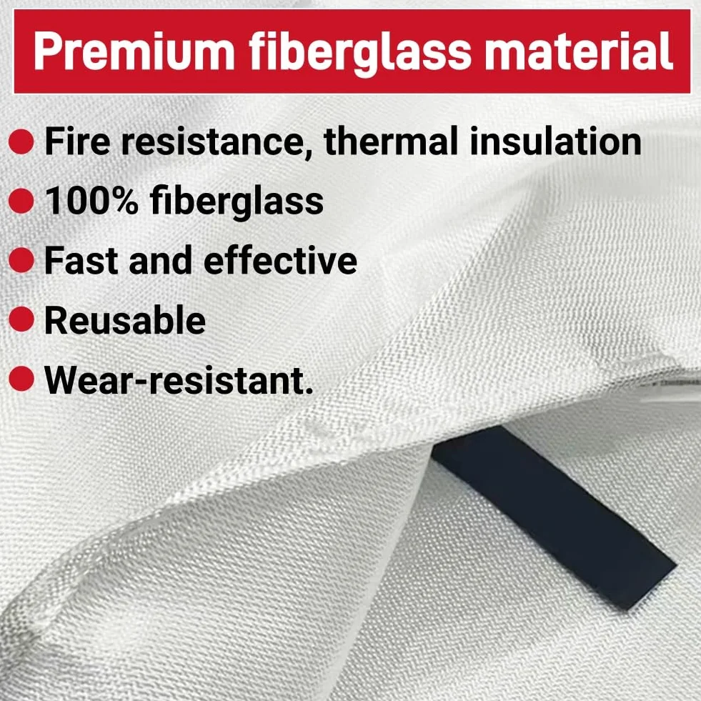 Manta Ignifuga Apaga Fuegos Cocina,2pcs Manta Ignífuga de Fibra de Emergencia,Manta Ignifuga,Mantas de Fuego de Fibra de Vidrio de Emergencia,Manta Ignifuga de Fibra de Vidrio,1*1m