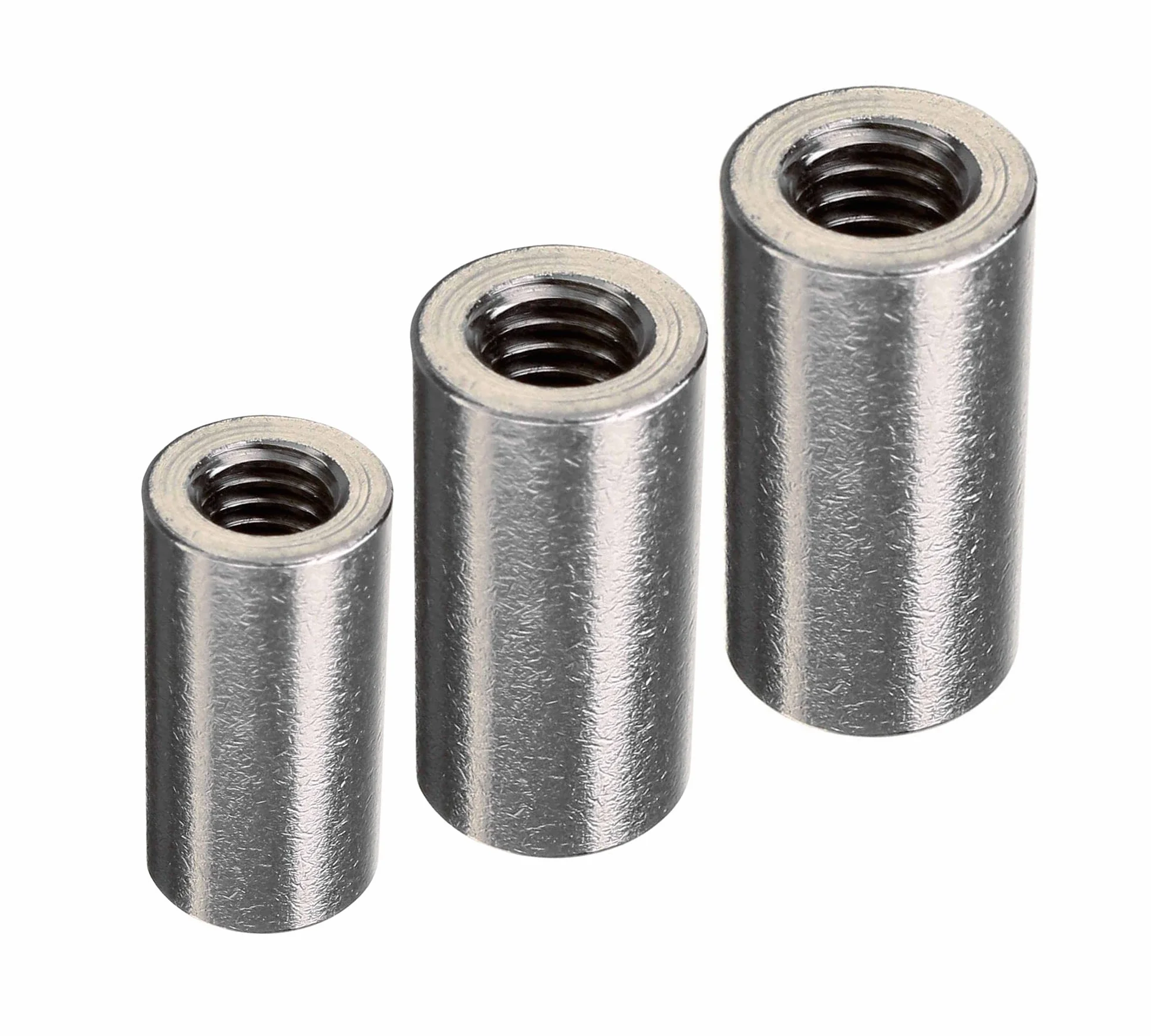 DOJA Industrial | Manguito roscado M6 | PACK 30 | Tuercas Largas Roscada Redondas | Tuerca de acero, Conector redondo para varilla roscada, manguitos roscantes de acoplamiento cilindrico